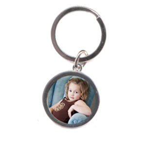 Silver Round Keychain